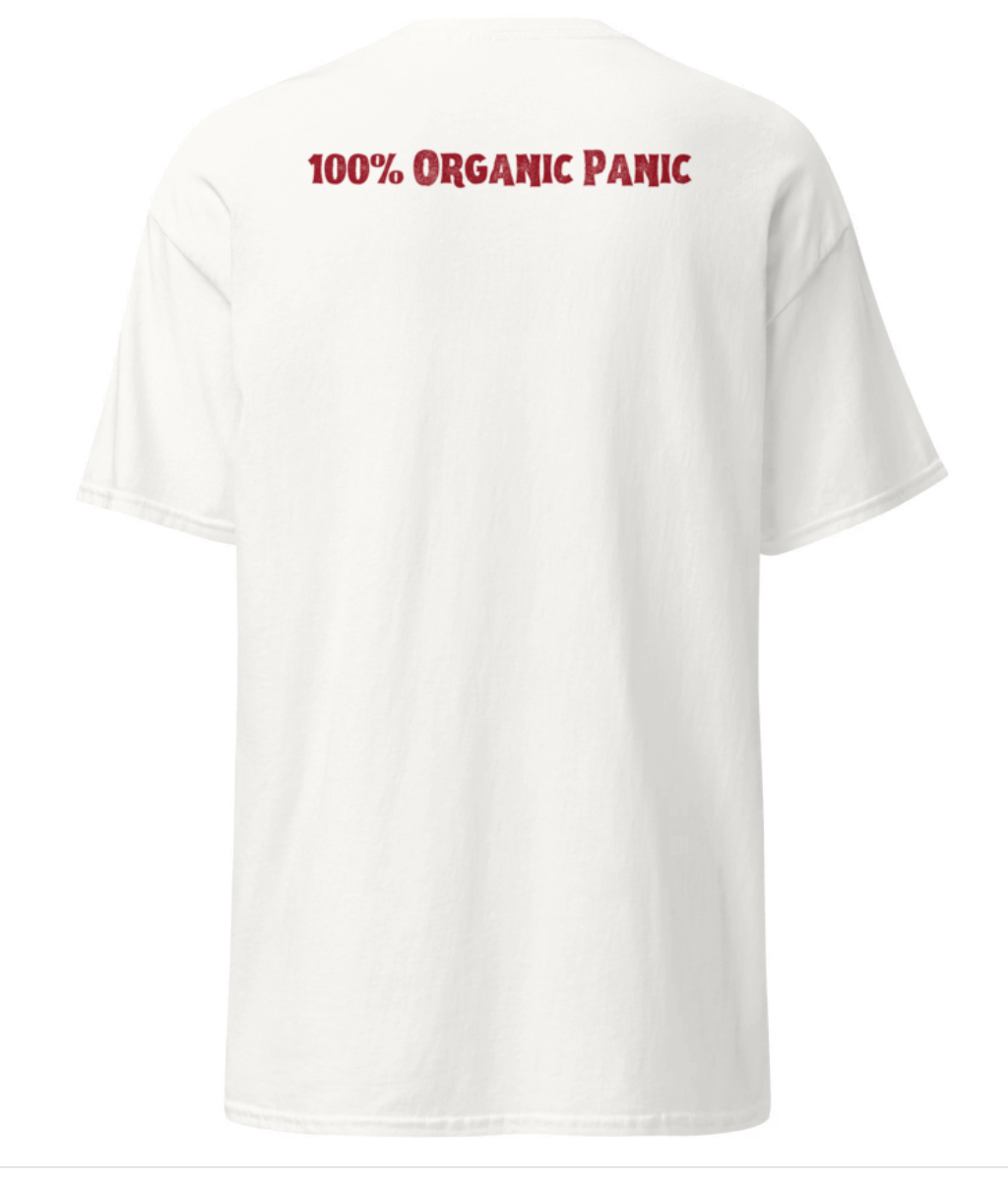 HFF T-Shirt (Logo on front and  100% Organic Panic on back) (Direct to Fabric Printed