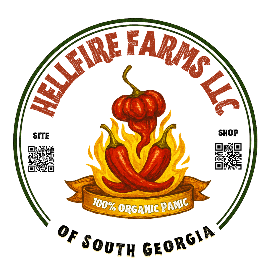 2 inch HellFire Farms LLC Sticker (With QR Codes)